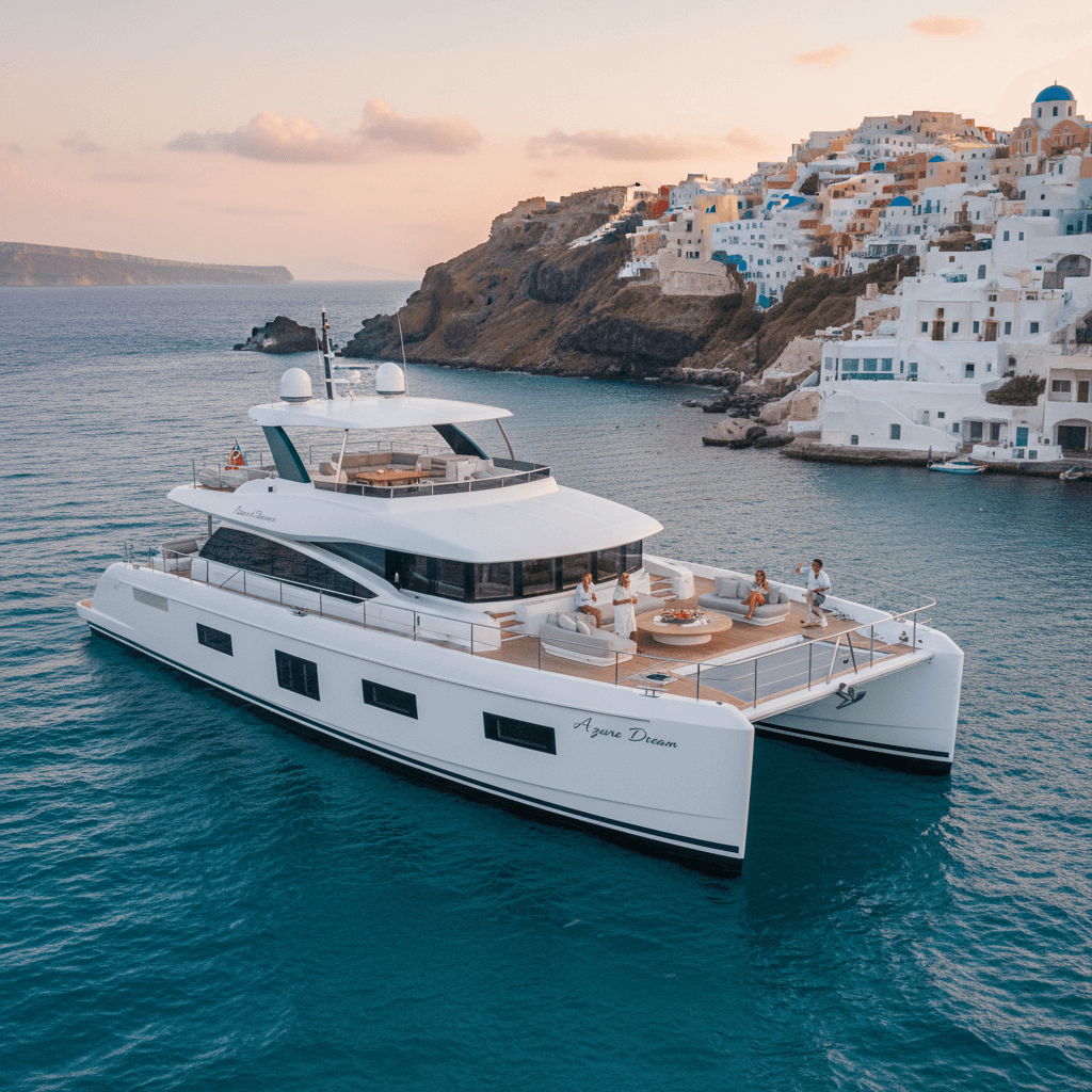 Azure Dream - Luxury Catamaran charter yacht in Santorini, Greece
